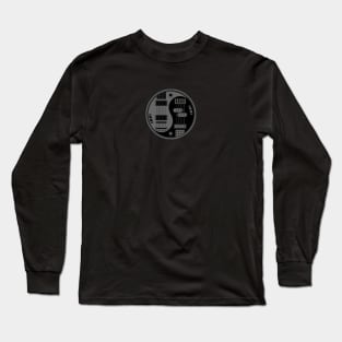 Grey and Black Guitar Bass Yin Yang Long Sleeve T-Shirt